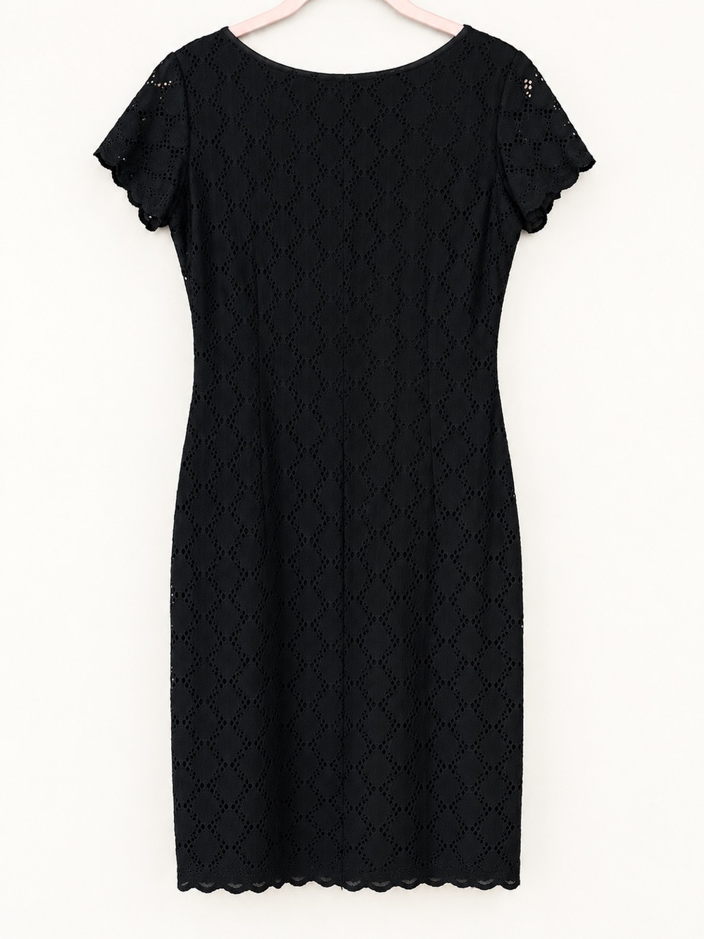 Ronni Nicole Black Eyelet Lace Short Sleeve Sheath Dress
